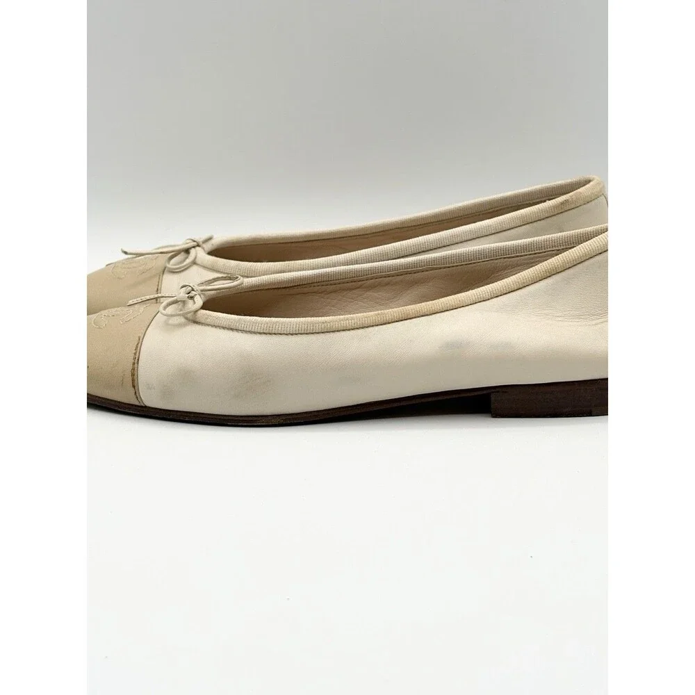 CHANEL white beige